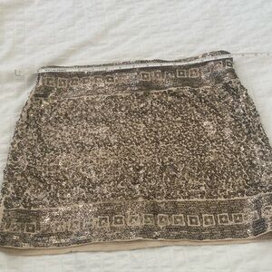 Express xs gold skirt